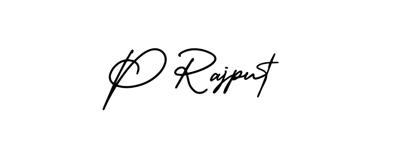 Use a signature maker to create a handwritten signature online. With this signature software, you can design (AmerikaSignatureDemo-Regular) your own signature for name P Rajput. P Rajput signature style 3 images and pictures png