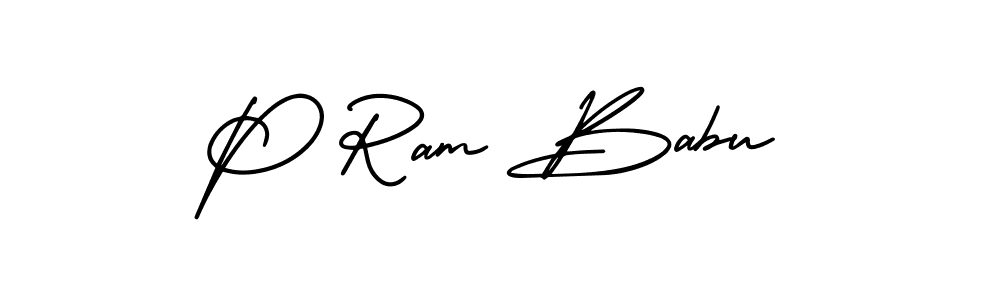 Create a beautiful signature design for name P Ram Babu. With this signature (AmerikaSignatureDemo-Regular) fonts, you can make a handwritten signature for free. P Ram Babu signature style 3 images and pictures png