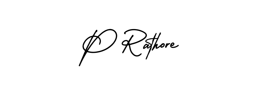 Make a beautiful signature design for name P Rathore. With this signature (AmerikaSignatureDemo-Regular) style, you can create a handwritten signature for free. P Rathore signature style 3 images and pictures png
