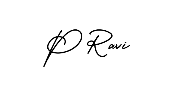 P Ravi stylish signature style. Best Handwritten Sign (AmerikaSignatureDemo-Regular) for my name. Handwritten Signature Collection Ideas for my name P Ravi. P Ravi signature style 3 images and pictures png