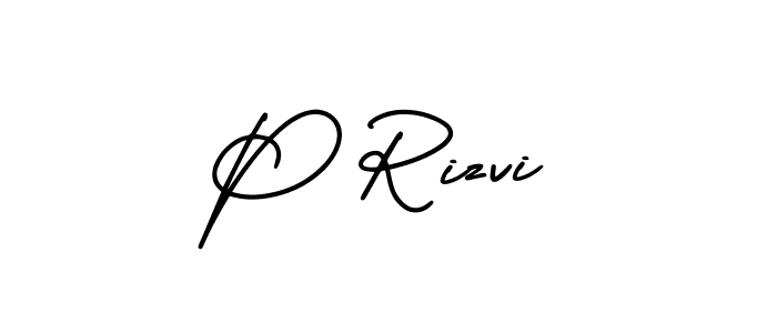 It looks lik you need a new signature style for name P Rizvi. Design unique handwritten (AmerikaSignatureDemo-Regular) signature with our free signature maker in just a few clicks. P Rizvi signature style 3 images and pictures png