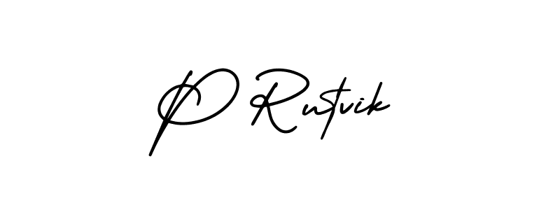 This is the best signature style for the P Rutvik name. Also you like these signature font (AmerikaSignatureDemo-Regular). Mix name signature. P Rutvik signature style 3 images and pictures png