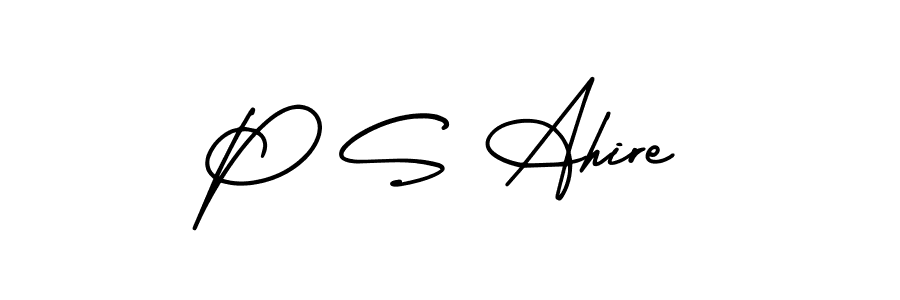 Make a beautiful signature design for name P S Ahire. Use this online signature maker to create a handwritten signature for free. P S Ahire signature style 3 images and pictures png