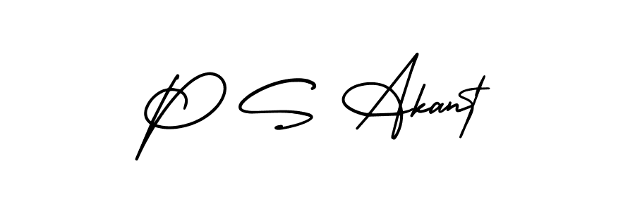 Make a beautiful signature design for name P S Akant. With this signature (AmerikaSignatureDemo-Regular) style, you can create a handwritten signature for free. P S Akant signature style 3 images and pictures png