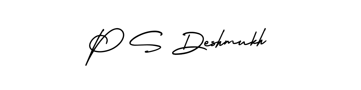Also You can easily find your signature by using the search form. We will create P S Deshmukh name handwritten signature images for you free of cost using AmerikaSignatureDemo-Regular sign style. P S Deshmukh signature style 3 images and pictures png
