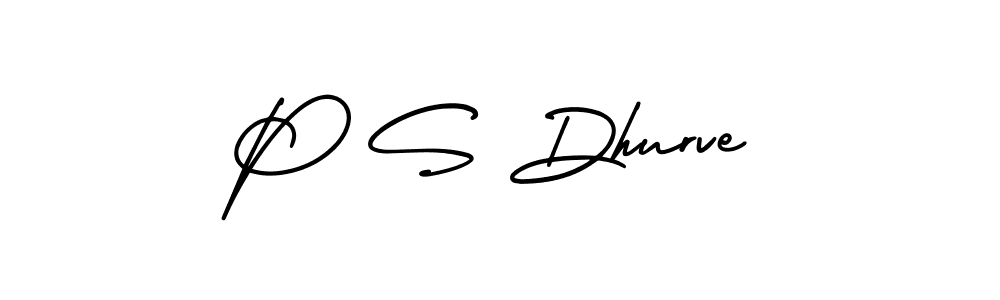 P S Dhurve stylish signature style. Best Handwritten Sign (AmerikaSignatureDemo-Regular) for my name. Handwritten Signature Collection Ideas for my name P S Dhurve. P S Dhurve signature style 3 images and pictures png