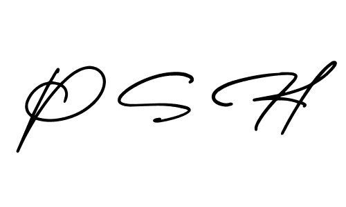 Design your own signature with our free online signature maker. With this signature software, you can create a handwritten (AmerikaSignatureDemo-Regular) signature for name P S H. P S H signature style 3 images and pictures png
