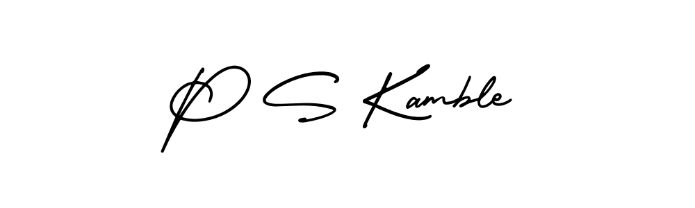 Design your own signature with our free online signature maker. With this signature software, you can create a handwritten (AmerikaSignatureDemo-Regular) signature for name P S Kamble. P S Kamble signature style 3 images and pictures png