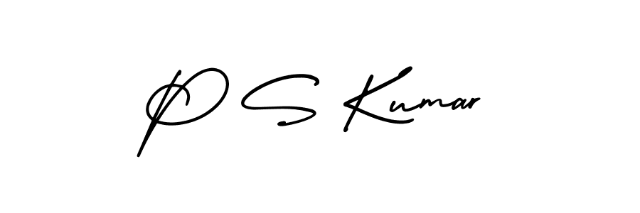 Make a beautiful signature design for name P S Kumar. With this signature (AmerikaSignatureDemo-Regular) style, you can create a handwritten signature for free. P S Kumar signature style 3 images and pictures png