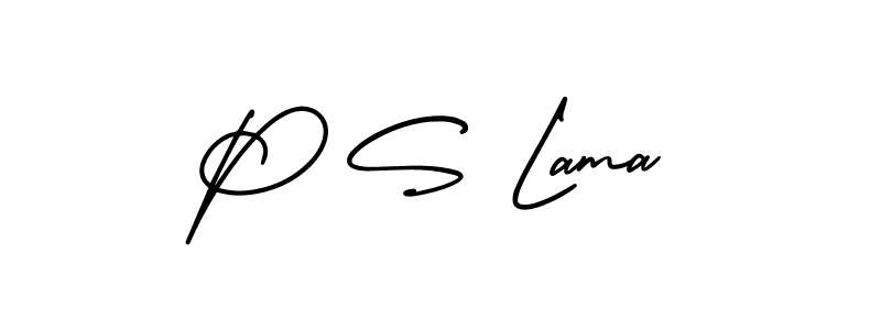 Create a beautiful signature design for name P S Lama. With this signature (AmerikaSignatureDemo-Regular) fonts, you can make a handwritten signature for free. P S Lama signature style 3 images and pictures png
