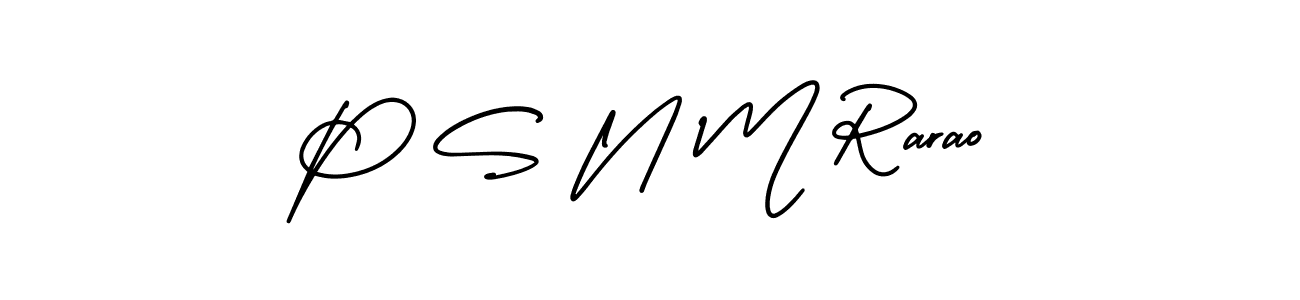 AmerikaSignatureDemo-Regular is a professional signature style that is perfect for those who want to add a touch of class to their signature. It is also a great choice for those who want to make their signature more unique. Get P S N M Rarao name to fancy signature for free. P S N M Rarao signature style 3 images and pictures png