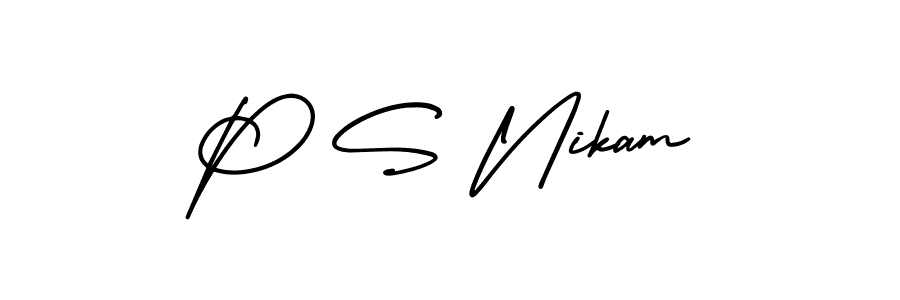 Make a short P S Nikam signature style. Manage your documents anywhere anytime using AmerikaSignatureDemo-Regular. Create and add eSignatures, submit forms, share and send files easily. P S Nikam signature style 3 images and pictures png