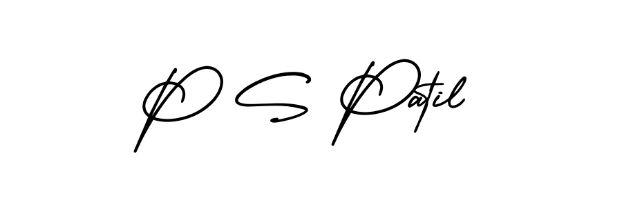 How to Draw P S Patil signature style? AmerikaSignatureDemo-Regular is a latest design signature styles for name P S Patil. P S Patil signature style 3 images and pictures png