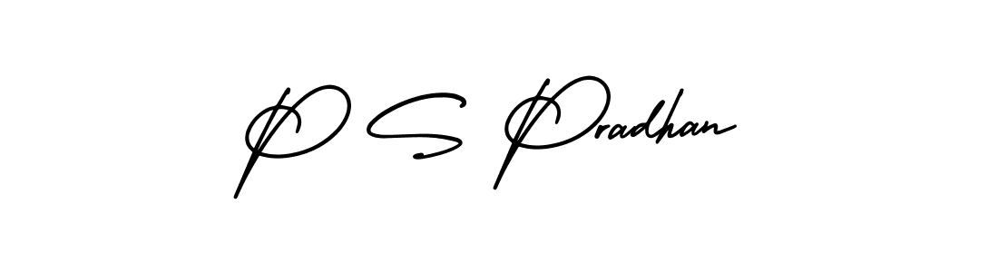 Design your own signature with our free online signature maker. With this signature software, you can create a handwritten (AmerikaSignatureDemo-Regular) signature for name P S Pradhan. P S Pradhan signature style 3 images and pictures png