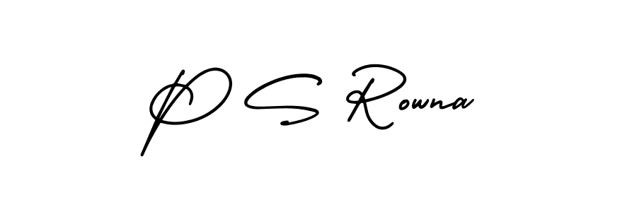 This is the best signature style for the P S Rowna name. Also you like these signature font (AmerikaSignatureDemo-Regular). Mix name signature. P S Rowna signature style 3 images and pictures png