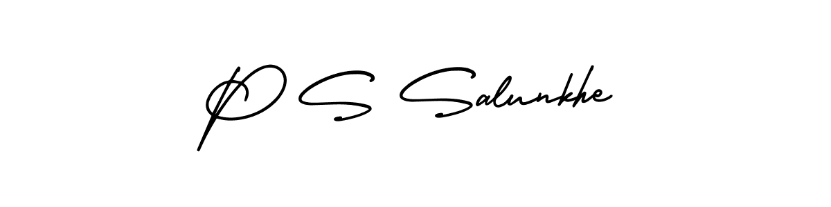 Use a signature maker to create a handwritten signature online. With this signature software, you can design (AmerikaSignatureDemo-Regular) your own signature for name P S Salunkhe. P S Salunkhe signature style 3 images and pictures png