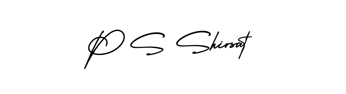 How to make P S Shirsat signature? AmerikaSignatureDemo-Regular is a professional autograph style. Create handwritten signature for P S Shirsat name. P S Shirsat signature style 3 images and pictures png