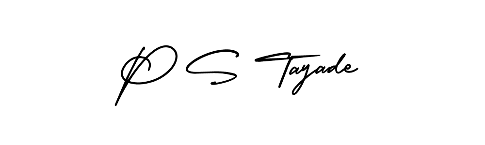 Make a beautiful signature design for name P S Tayade. With this signature (AmerikaSignatureDemo-Regular) style, you can create a handwritten signature for free. P S Tayade signature style 3 images and pictures png