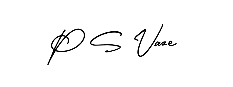 Also we have P S Vaze name is the best signature style. Create professional handwritten signature collection using AmerikaSignatureDemo-Regular autograph style. P S Vaze signature style 3 images and pictures png