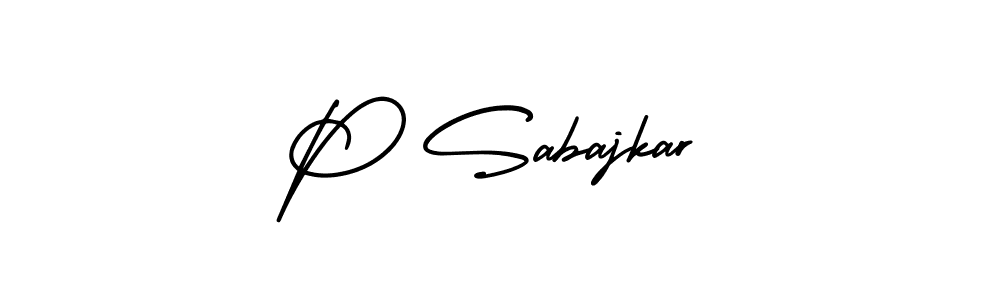 Make a beautiful signature design for name P Sabajkar. With this signature (AmerikaSignatureDemo-Regular) style, you can create a handwritten signature for free. P Sabajkar signature style 3 images and pictures png