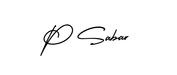 Make a beautiful signature design for name P Sabar. With this signature (AmerikaSignatureDemo-Regular) style, you can create a handwritten signature for free. P Sabar signature style 3 images and pictures png