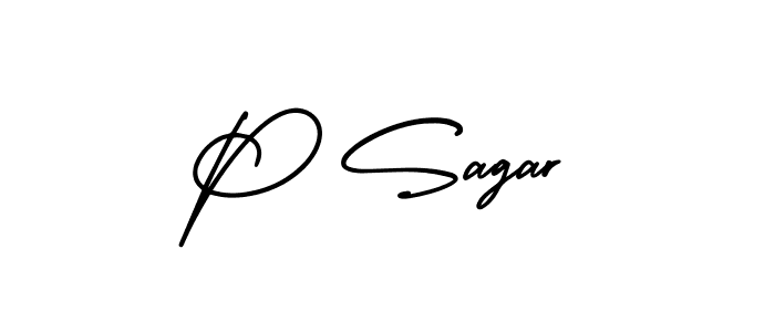 if you are searching for the best signature style for your name P Sagar. so please give up your signature search. here we have designed multiple signature styles  using AmerikaSignatureDemo-Regular. P Sagar signature style 3 images and pictures png