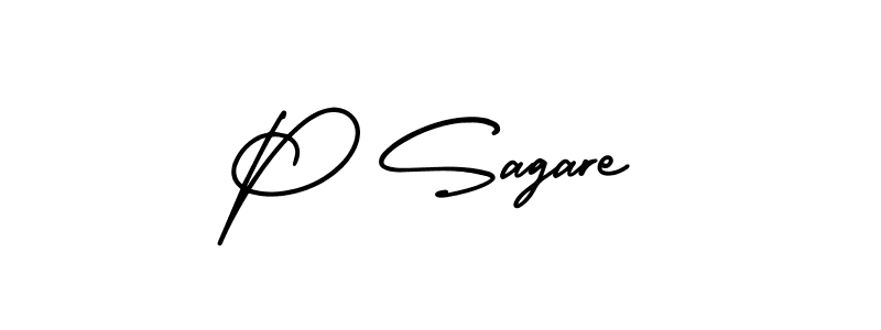 How to make P Sagare signature? AmerikaSignatureDemo-Regular is a professional autograph style. Create handwritten signature for P Sagare name. P Sagare signature style 3 images and pictures png