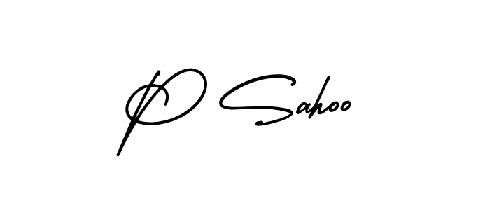 P Sahoo stylish signature style. Best Handwritten Sign (AmerikaSignatureDemo-Regular) for my name. Handwritten Signature Collection Ideas for my name P Sahoo. P Sahoo signature style 3 images and pictures png