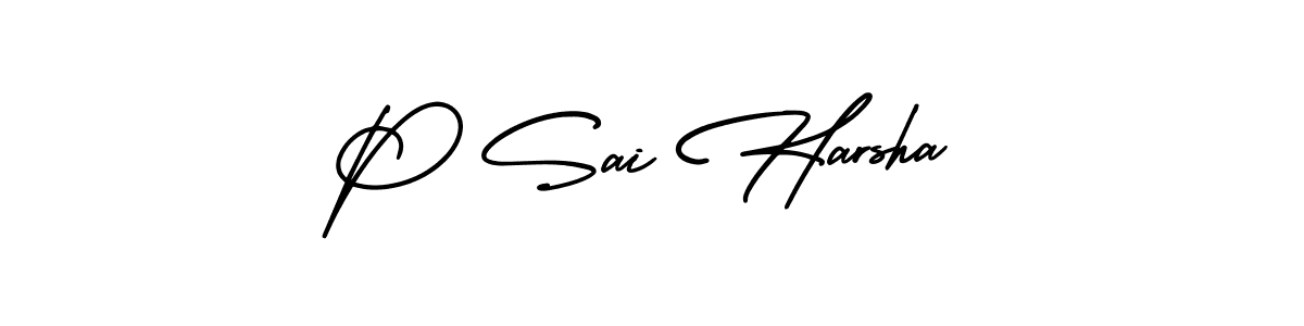 P Sai Harsha stylish signature style. Best Handwritten Sign (AmerikaSignatureDemo-Regular) for my name. Handwritten Signature Collection Ideas for my name P Sai Harsha. P Sai Harsha signature style 3 images and pictures png