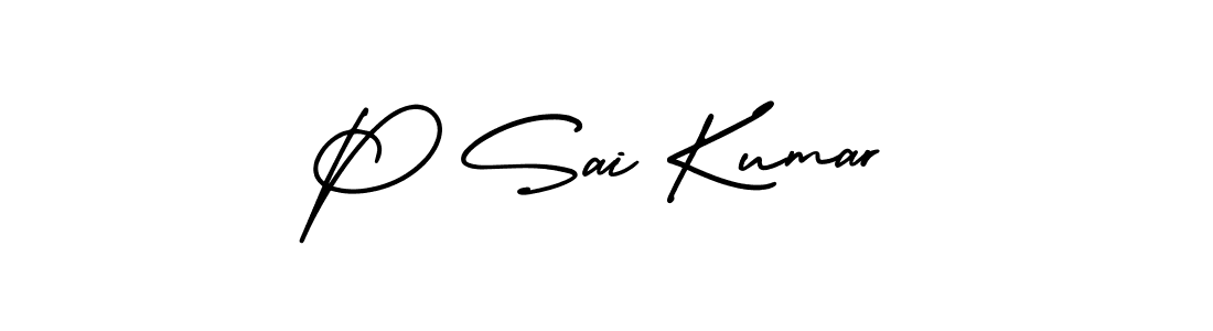 How to make P Sai Kumar name signature. Use AmerikaSignatureDemo-Regular style for creating short signs online. This is the latest handwritten sign. P Sai Kumar signature style 3 images and pictures png