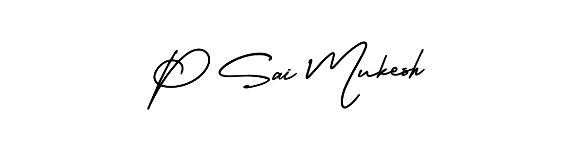 Best and Professional Signature Style for P Sai Mukesh. AmerikaSignatureDemo-Regular Best Signature Style Collection. P Sai Mukesh signature style 3 images and pictures png