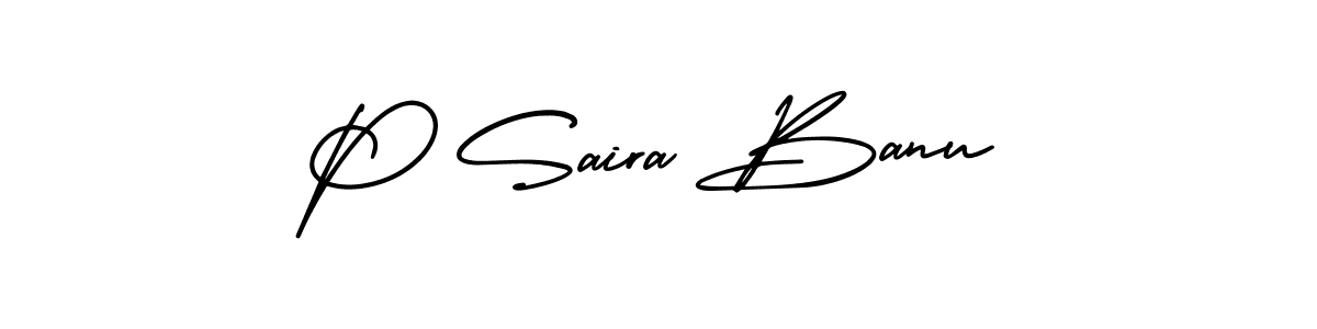 Check out images of Autograph of P Saira Banu name. Actor P Saira Banu Signature Style. AmerikaSignatureDemo-Regular is a professional sign style online. P Saira Banu signature style 3 images and pictures png