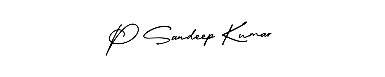 How to make P Sandeep Kumar signature? AmerikaSignatureDemo-Regular is a professional autograph style. Create handwritten signature for P Sandeep Kumar name. P Sandeep Kumar signature style 3 images and pictures png