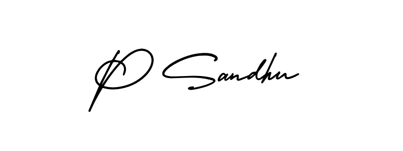 Make a beautiful signature design for name P Sandhu. With this signature (AmerikaSignatureDemo-Regular) style, you can create a handwritten signature for free. P Sandhu signature style 3 images and pictures png