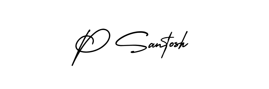 Create a beautiful signature design for name P Santosh. With this signature (AmerikaSignatureDemo-Regular) fonts, you can make a handwritten signature for free. P Santosh signature style 3 images and pictures png