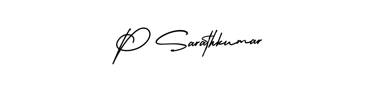 This is the best signature style for the P Sarathkumar name. Also you like these signature font (AmerikaSignatureDemo-Regular). Mix name signature. P Sarathkumar signature style 3 images and pictures png