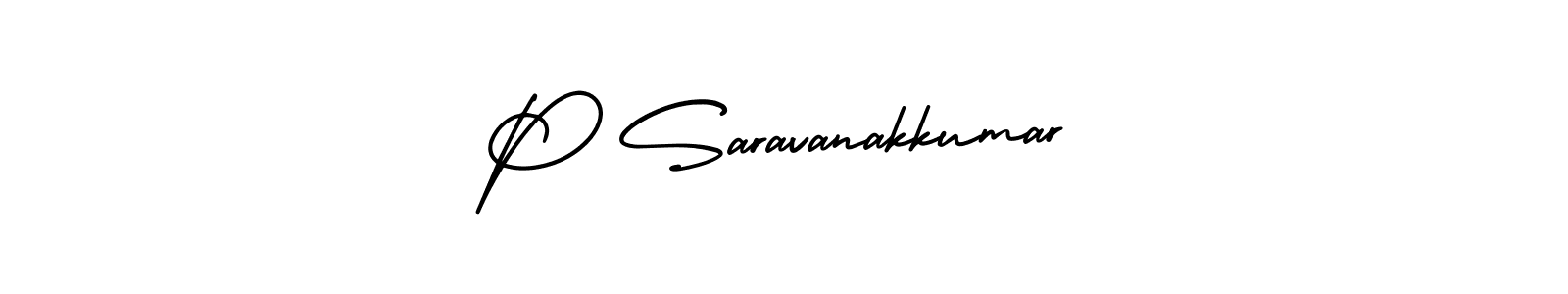 Create a beautiful signature design for name P Saravanakkumar. With this signature (AmerikaSignatureDemo-Regular) fonts, you can make a handwritten signature for free. P Saravanakkumar signature style 3 images and pictures png