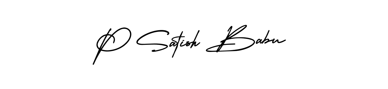 Use a signature maker to create a handwritten signature online. With this signature software, you can design (AmerikaSignatureDemo-Regular) your own signature for name P Satish Babu. P Satish Babu signature style 3 images and pictures png