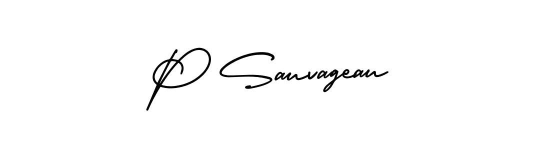 The best way (AmerikaSignatureDemo-Regular) to make a short signature is to pick only two or three words in your name. The name P Sauvageau include a total of six letters. For converting this name. P Sauvageau signature style 3 images and pictures png