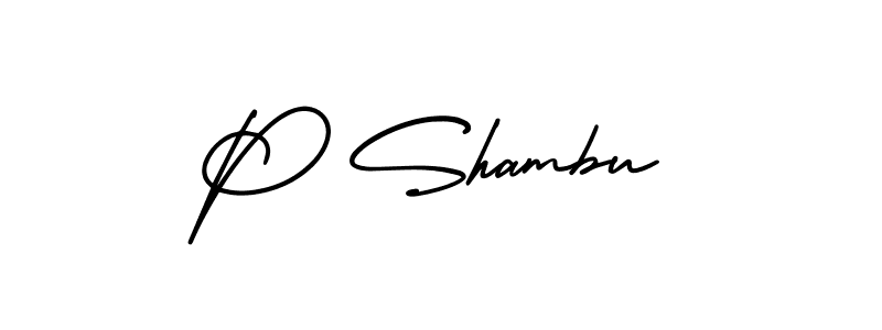 Also we have P Shambu name is the best signature style. Create professional handwritten signature collection using AmerikaSignatureDemo-Regular autograph style. P Shambu signature style 3 images and pictures png