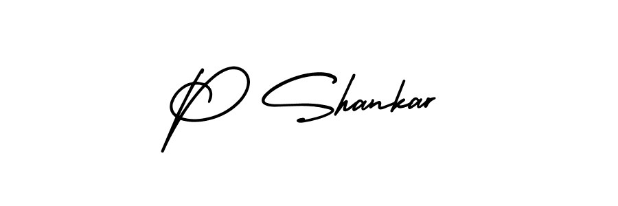 Use a signature maker to create a handwritten signature online. With this signature software, you can design (AmerikaSignatureDemo-Regular) your own signature for name P Shankar. P Shankar signature style 3 images and pictures png