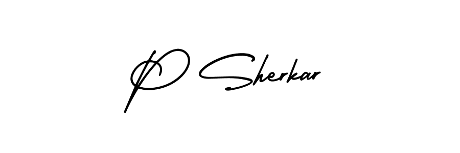 How to make P Sherkar signature? AmerikaSignatureDemo-Regular is a professional autograph style. Create handwritten signature for P Sherkar name. P Sherkar signature style 3 images and pictures png