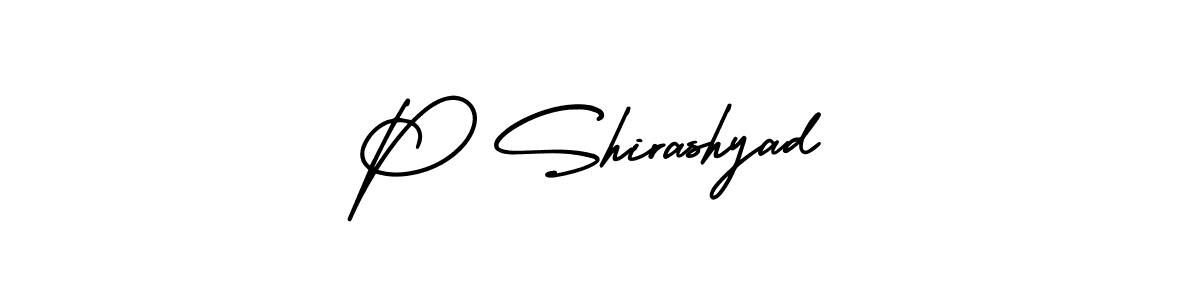 Create a beautiful signature design for name P Shirashyad. With this signature (AmerikaSignatureDemo-Regular) fonts, you can make a handwritten signature for free. P Shirashyad signature style 3 images and pictures png