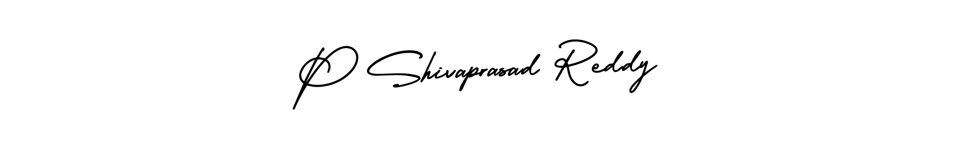 The best way (AmerikaSignatureDemo-Regular) to make a short signature is to pick only two or three words in your name. The name P Shivaprasad Reddy include a total of six letters. For converting this name. P Shivaprasad Reddy signature style 3 images and pictures png