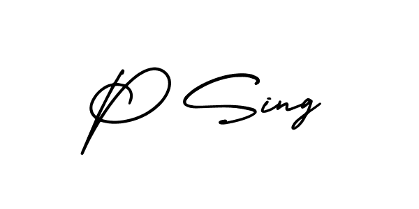 Create a beautiful signature design for name P Sing. With this signature (AmerikaSignatureDemo-Regular) fonts, you can make a handwritten signature for free. P Sing signature style 3 images and pictures png