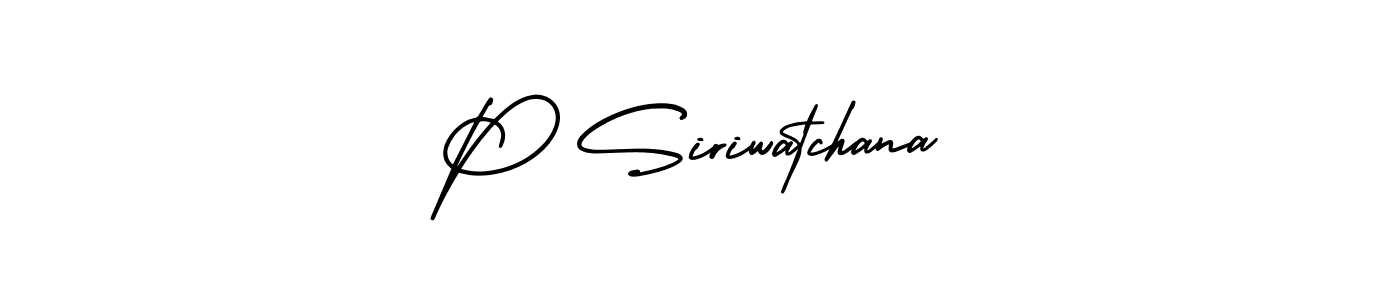 AmerikaSignatureDemo-Regular is a professional signature style that is perfect for those who want to add a touch of class to their signature. It is also a great choice for those who want to make their signature more unique. Get P Siriwatchana name to fancy signature for free. P Siriwatchana signature style 3 images and pictures png