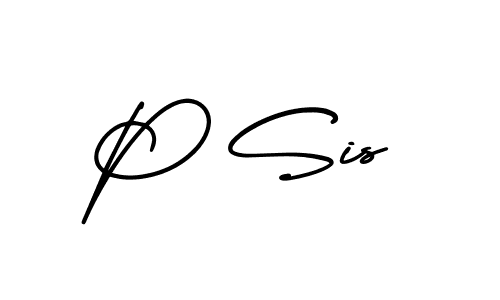 How to make P Sis signature? AmerikaSignatureDemo-Regular is a professional autograph style. Create handwritten signature for P Sis name. P Sis signature style 3 images and pictures png