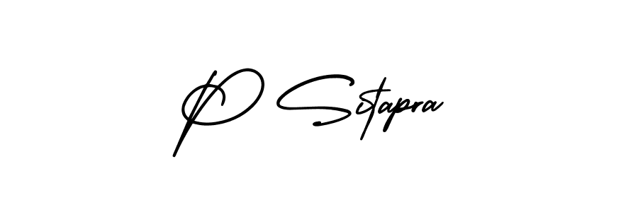 You should practise on your own different ways (AmerikaSignatureDemo-Regular) to write your name (P Sitapra) in signature. don't let someone else do it for you. P Sitapra signature style 3 images and pictures png