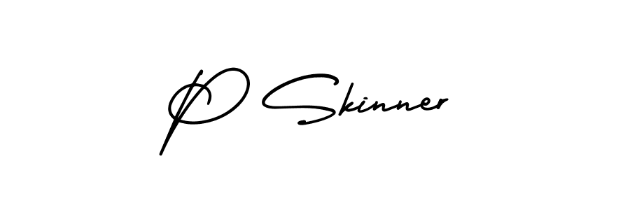 How to make P Skinner name signature. Use AmerikaSignatureDemo-Regular style for creating short signs online. This is the latest handwritten sign. P Skinner signature style 3 images and pictures png