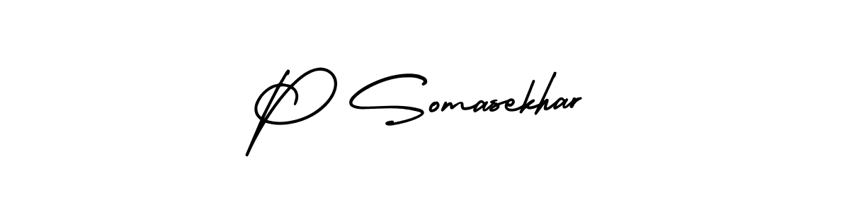 Use a signature maker to create a handwritten signature online. With this signature software, you can design (AmerikaSignatureDemo-Regular) your own signature for name P Somasekhar. P Somasekhar signature style 3 images and pictures png